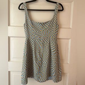Commense blue and yellow checkered dress size XS